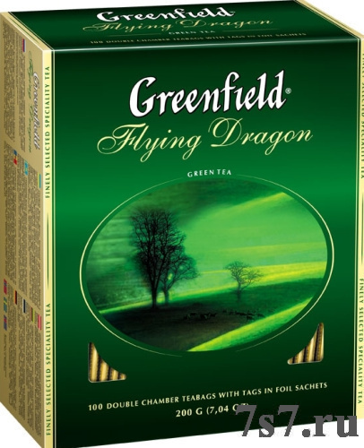 Чай "Greenfield" 100пак.*2гр Flaying Dragon зеленый 9шт/уп /585/