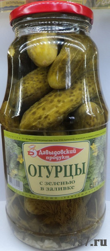 Огурцы с зеленью в заливке "Давыдовский продукт" ст/б 1,750кг*4шт/уп